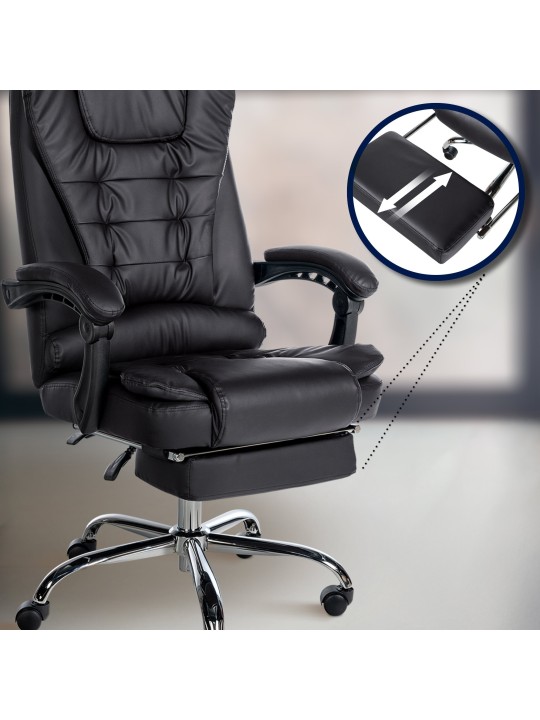 Työtuoli Oxygen keinonahkaa, musta