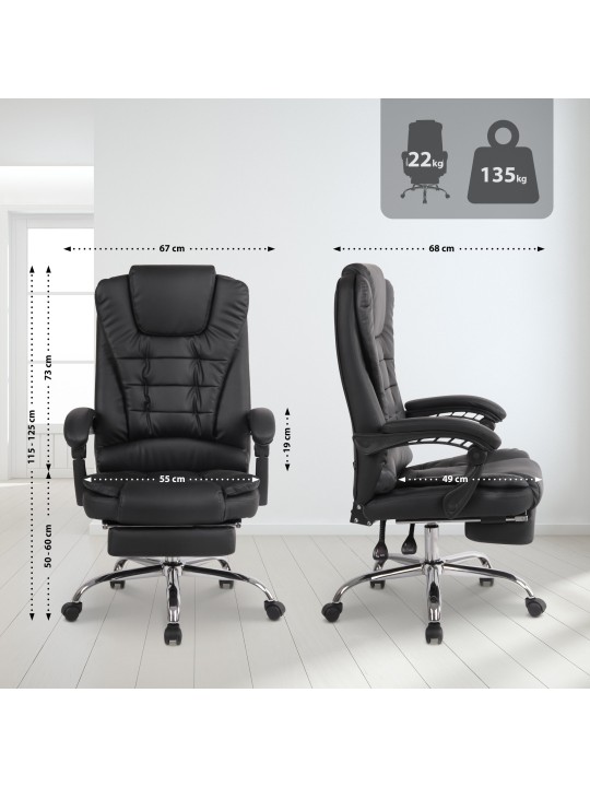 Työtuoli Oxygen keinonahkaa, musta