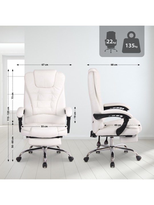 Työtuoli Oxygen keinonahkaa, valkoinen