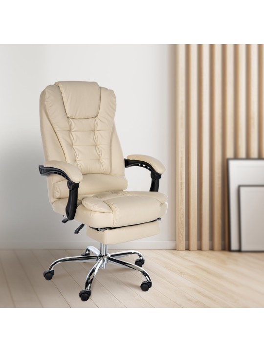 Työtuoli Oxygen keinonahkaa, kermanvärinen