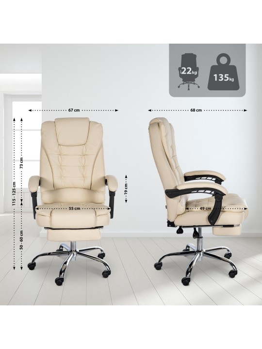 Työtuoli Oxygen keinonahkaa, kermanvärinen