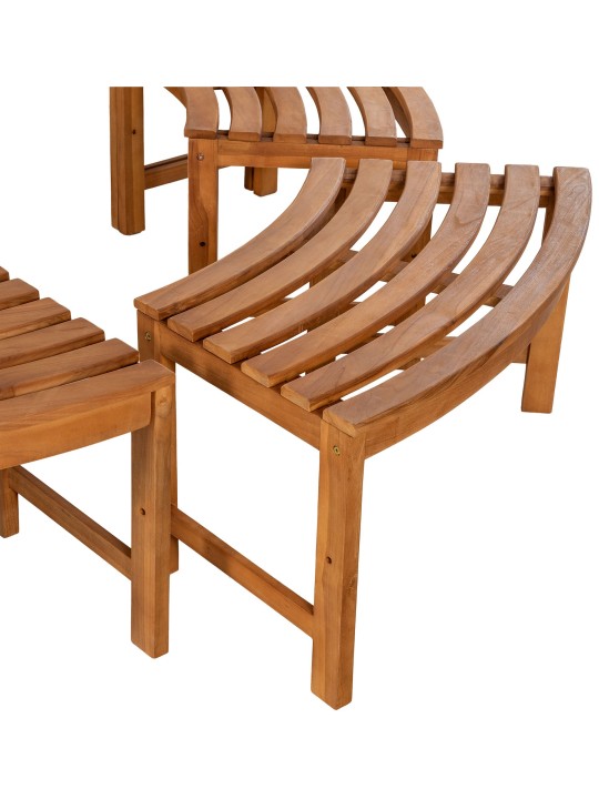 Puupenkki Nila 250 cm pyöreä ILMAN selkänojaa, ruskea
