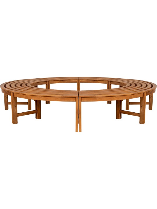 Puupenkki Nila 250 cm pyöreä ILMAN selkänojaa, ruskea