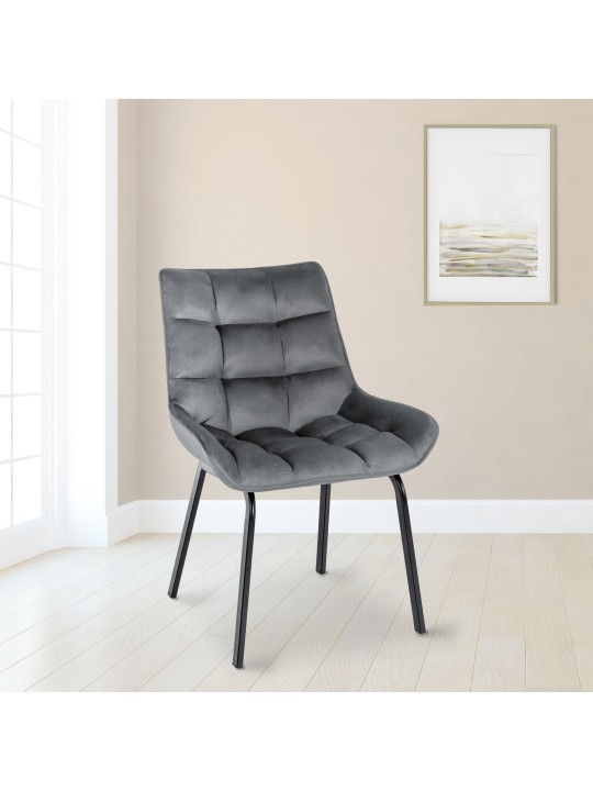 Saranda samettituoli, tummanharmaa