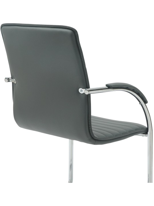 2 vierailijatuolin setti Tira keinonahkaa, harmaa