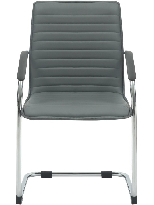 2 vierailijatuolin setti Tira keinonahkaa, harmaa