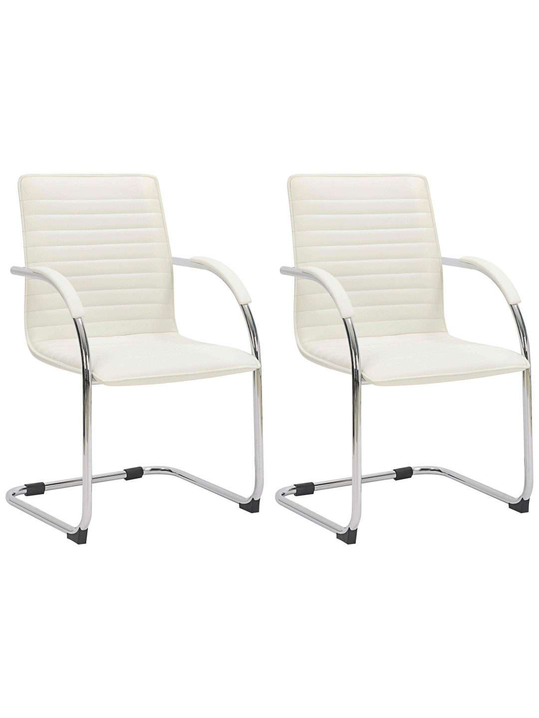 2 vierailijatuolin setti Tira keinonahkaa, kermanvärinen