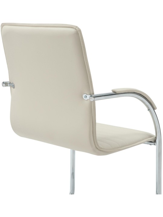 2 vierailijatuolin setti Tira keinonahkaa, kermanvärinen