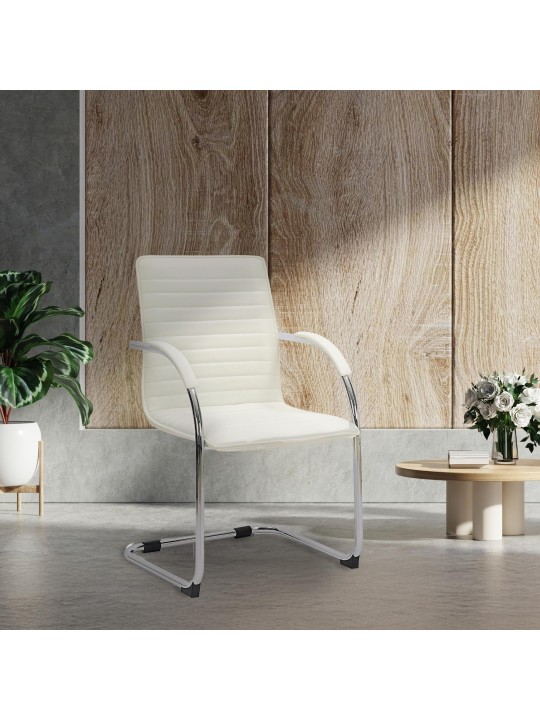 2 vierailijatuolin setti Tira keinonahkaa, valkoinen 2 vierailijatuolin setti Tira keinonahkaa, valkoinen