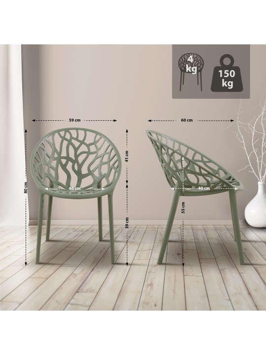 4 tuolin setti Hope, oliivi