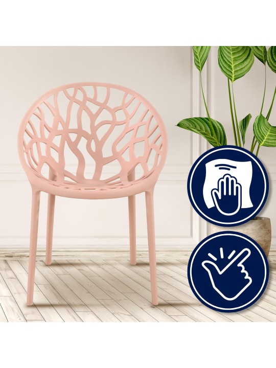 4 tuolin setti Hope, vaaleanpunainen