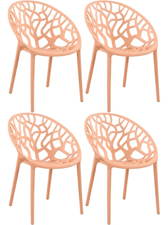 4 tuolin setti Hope, persikka