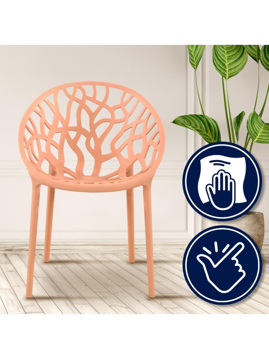 4 tuolin setti Hope, persikka