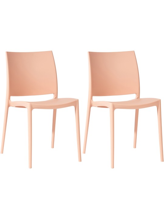 2 tuolin setti Meton, persikka 2 tuolin setti Meton, persikka