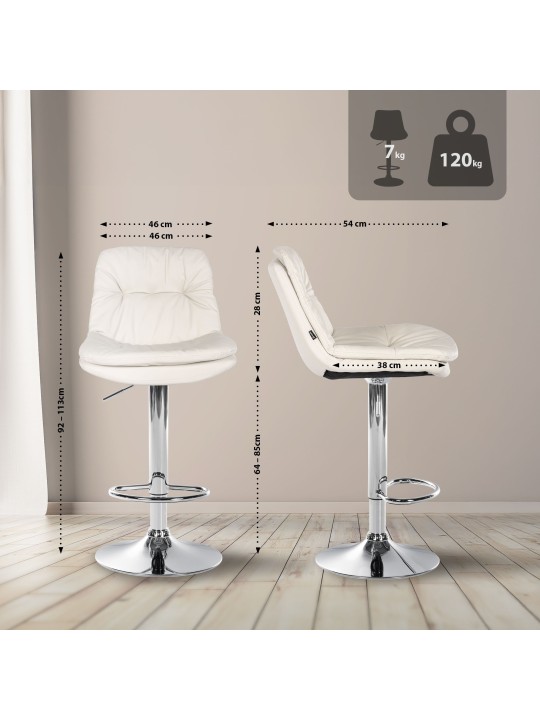 Baarijakkara Laurel tekonahka kromi, valkoinen