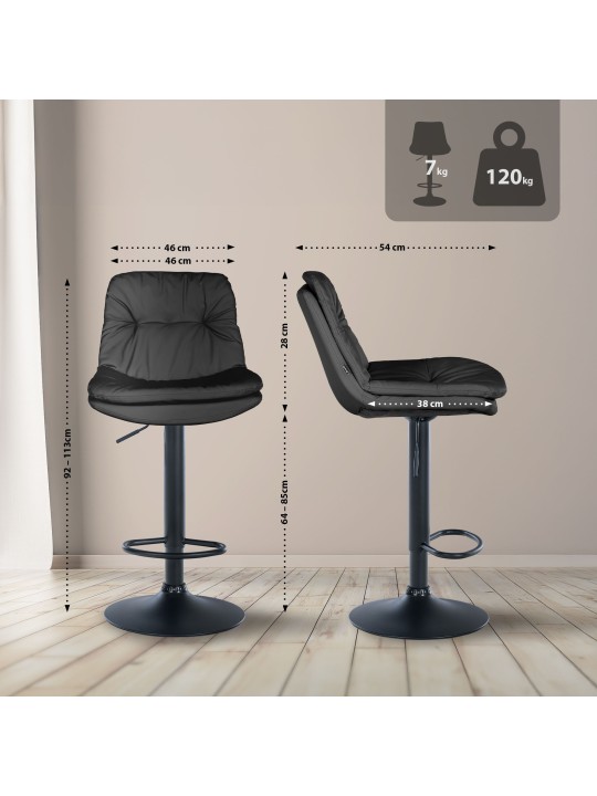 Baarijakkara Laurel keinonahkaa, musta Baarijakkara Laurel keinonahkaa, musta