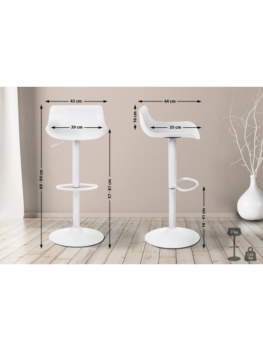 4 baarijakkaran setti Aveiro, valkoinen