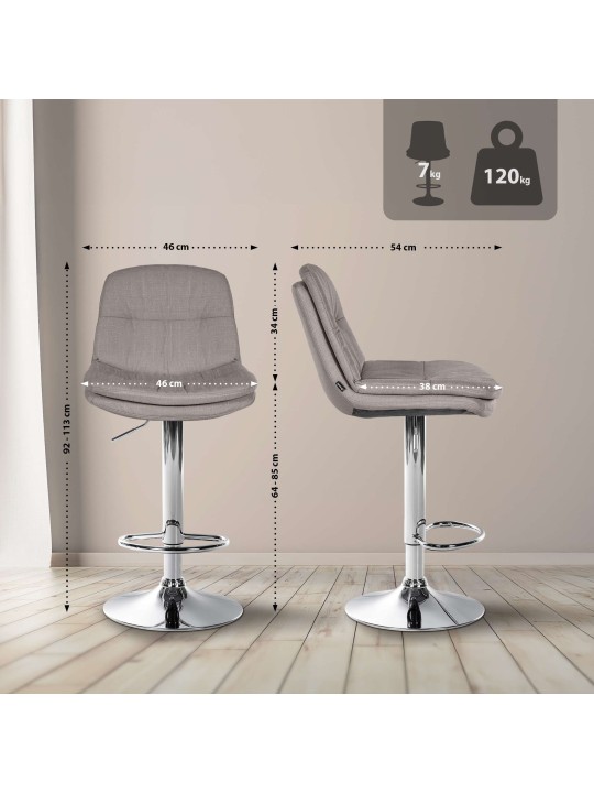 Baarijakkara Laurel kangas kromi, harmaa