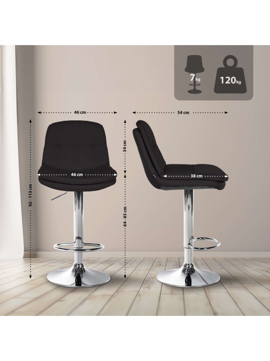 Baarijakkara Laurel kangas kromi, musta