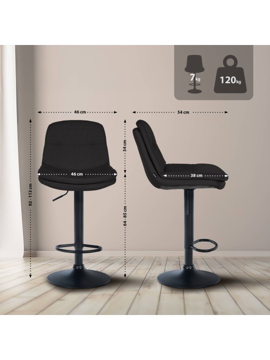 Baarijakkara Laurel kangas, musta