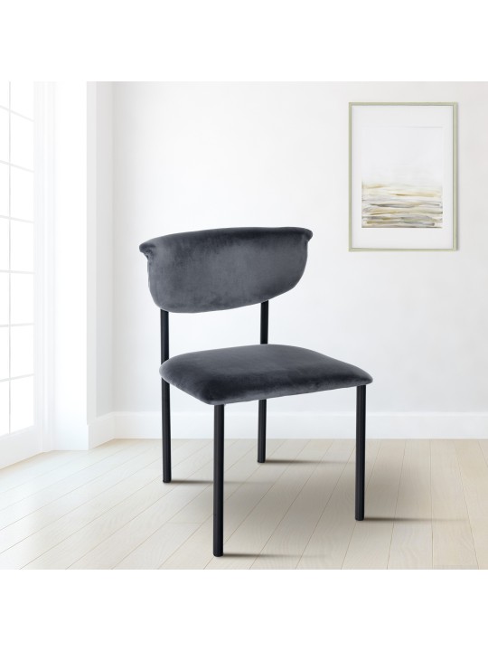 Gambell sametti vierailijatuoli, tummanharmaa