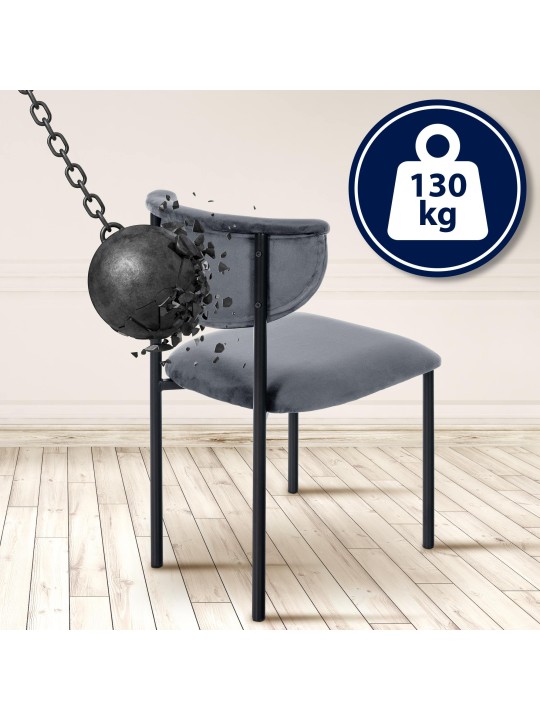 Gambell sametti vierailijatuoli, tummanharmaa