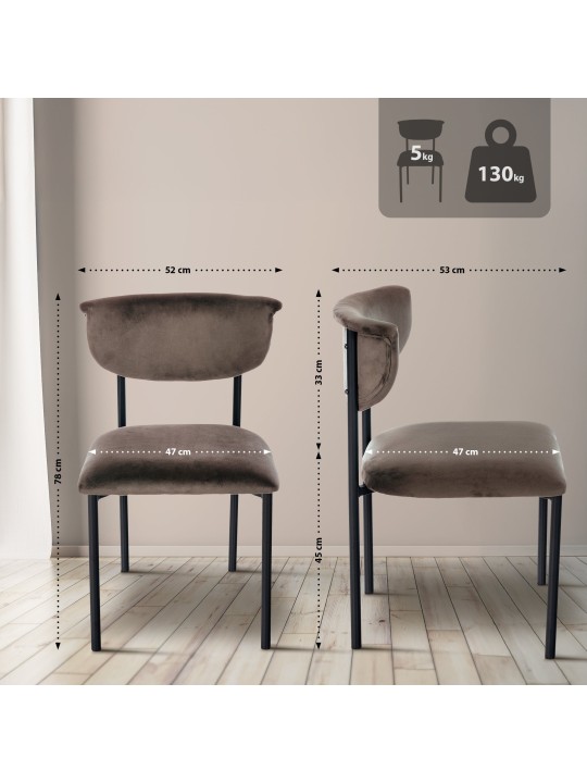 Gambell sametti vierailijatuoli, ruskea