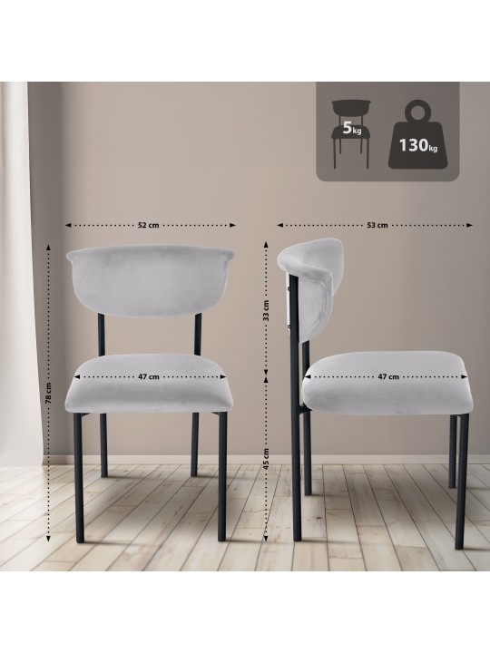 Gambell sametti vierailijatuoli, harmaa Gambell sametti vierailijatuoli, harmaa