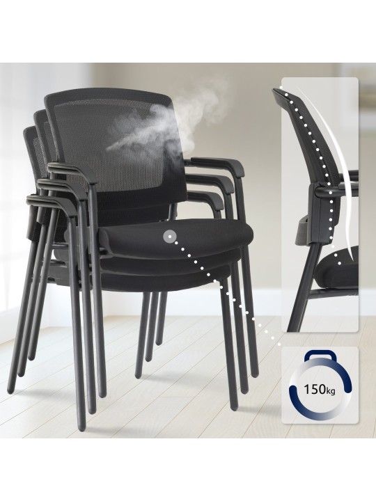 Volga vierailijatuoli, musta