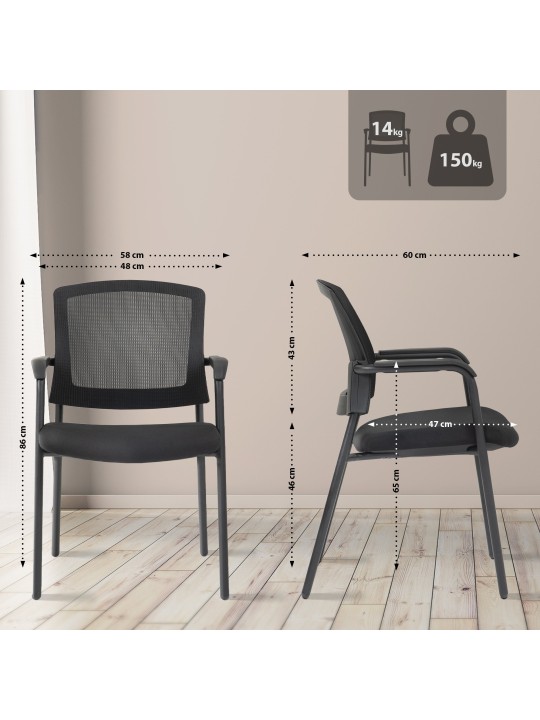 Volga vierailijatuoli, musta