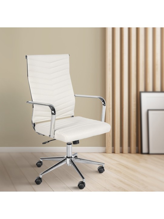 Canby keinonahkainen työtuoli, valkoinen