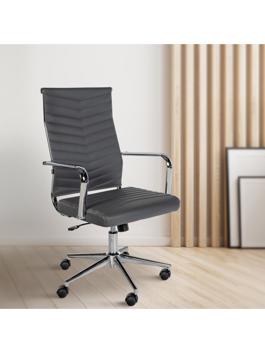 Canby keinonahkainen työtuoli, harmaa