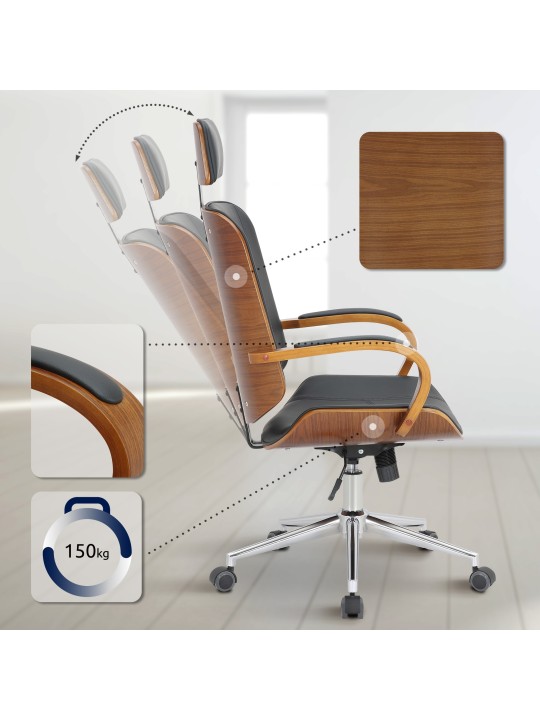 Dayton toimistotuoli, pähkinä/musta