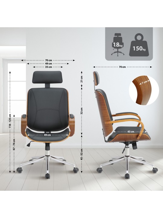 Dayton toimistotuoli, pähkinä/musta