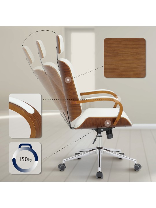 Dayton toimistotuoli, pähkinä/valkoinen