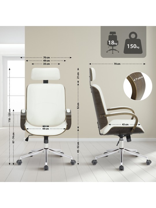 Työtuoli Dayton harmaa, valkoinen/harmaa