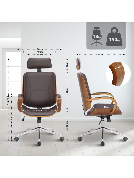 Dayton toimistotuoli, pähkinä/ruskea