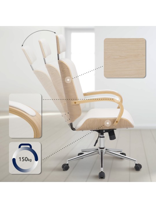 Dayton toimistotuoli, luonnonvärinen/valkoinen