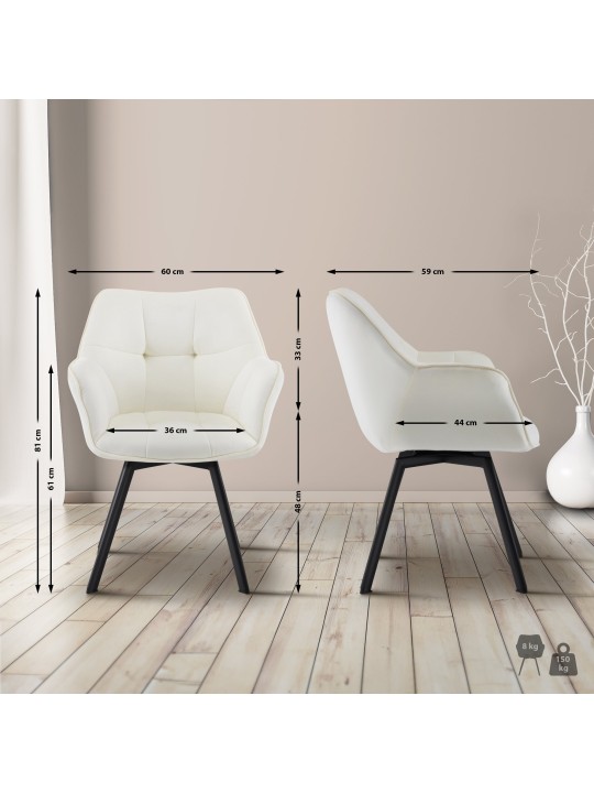 Jordi samettinen ruokapöydän tuoli, kermanvärinen