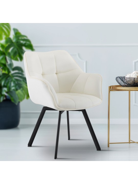 Jordi samettinen ruokapöydän tuoli, kermanvärinen