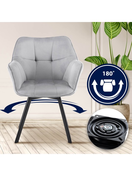 Jordi samettinen ruokapöydän tuoli, tummanharmaa