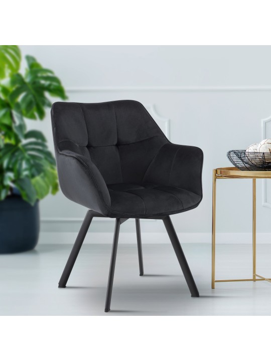 Jordi samettinen ruokapöydän tuoli, musta