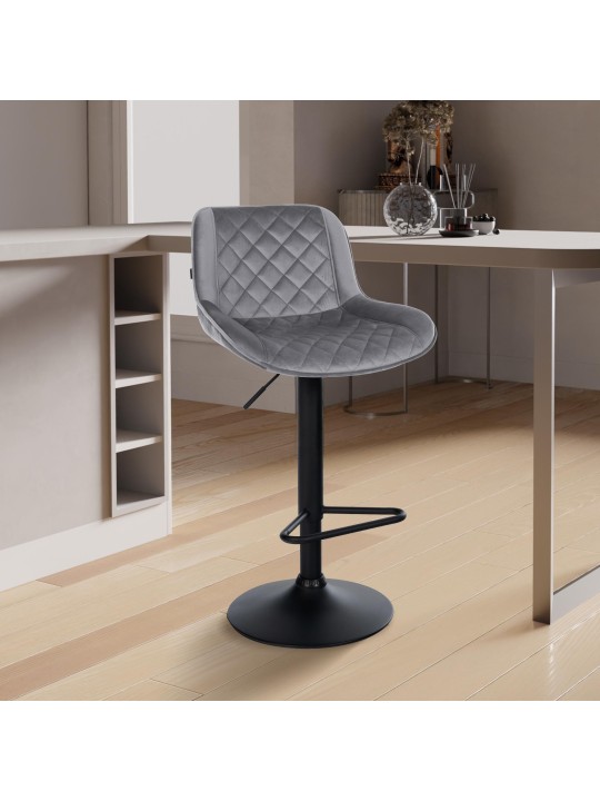 Baarijakkara Kasson samettia, tummanharmaa