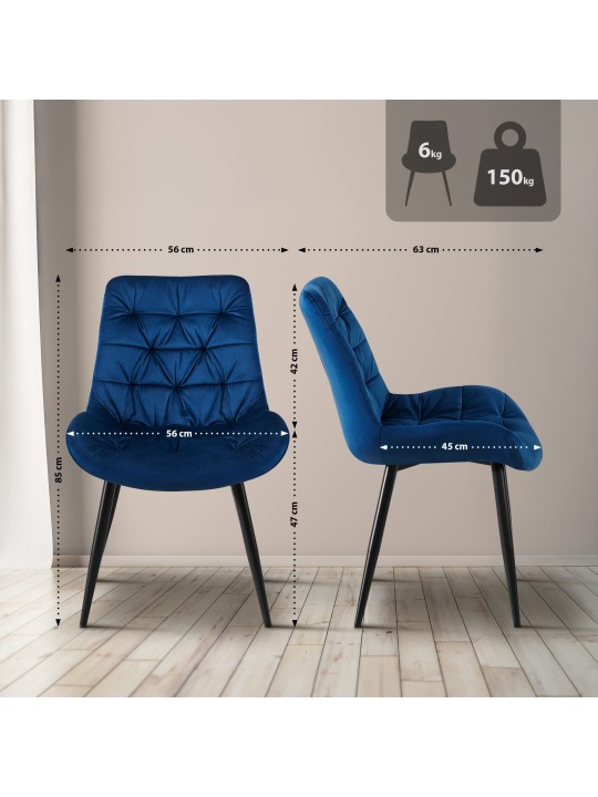 2 Rossford-ruokailutuolin sarja, tummansininen