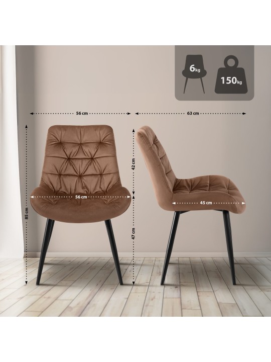 2 Rossford-ruokailutuolin sarja, ruskea 2 Rossford-ruokailutuolin sarja, ruskea