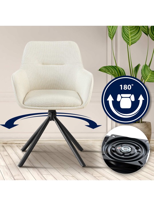 2 tuolin setti Tipton kangas, kermanvärinen