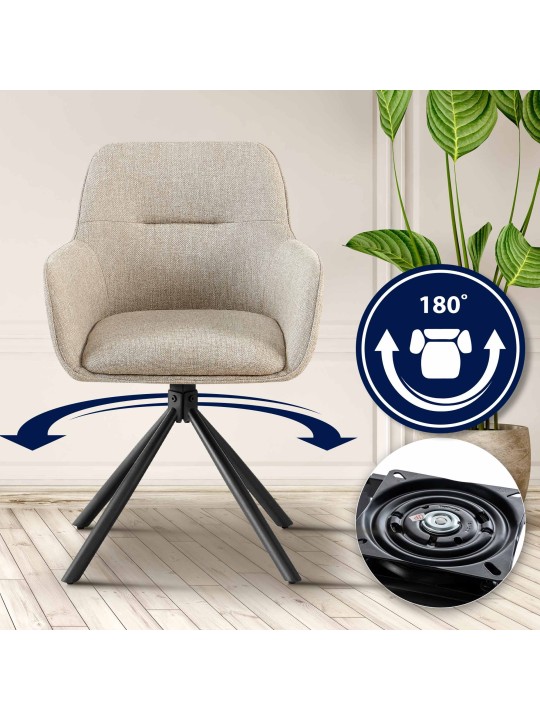 2 tuolin setti Tipton kangas, taupe