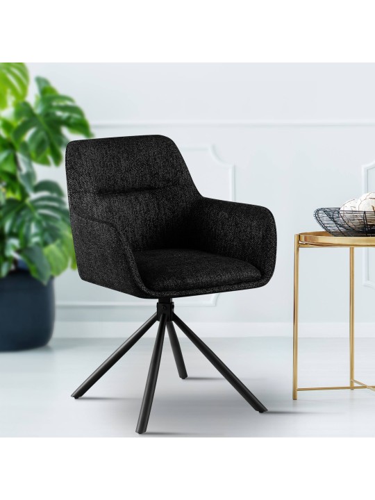 2 tuolin setti Tipton kangas, musta