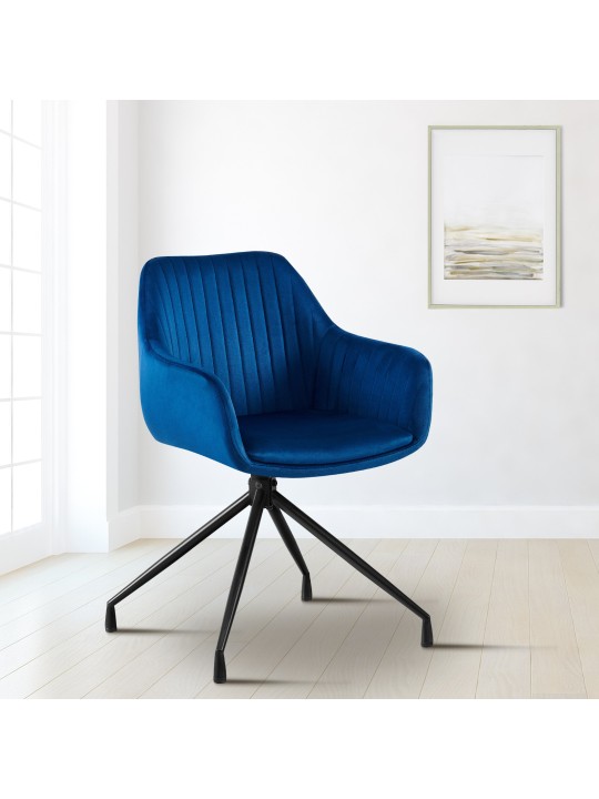 2 ruokapöydän tuolin setti Welby velvet, tummansininen