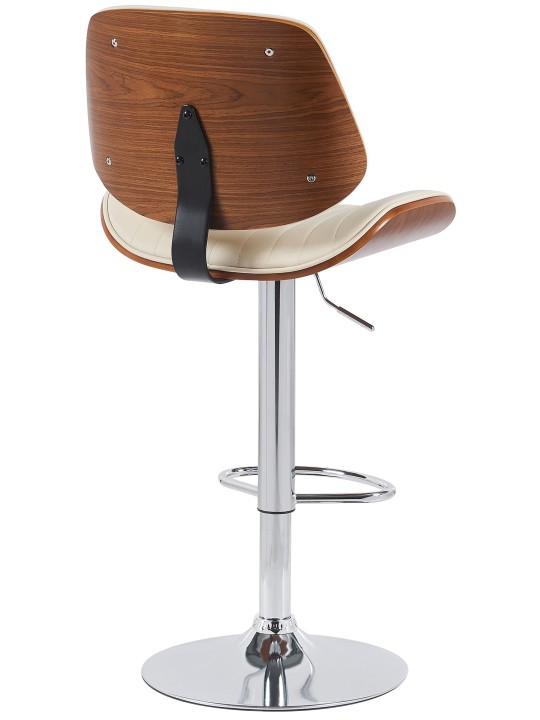 2 baarituolisarja Clawson keinonahka kromi, pähkinä/kermanvärinen